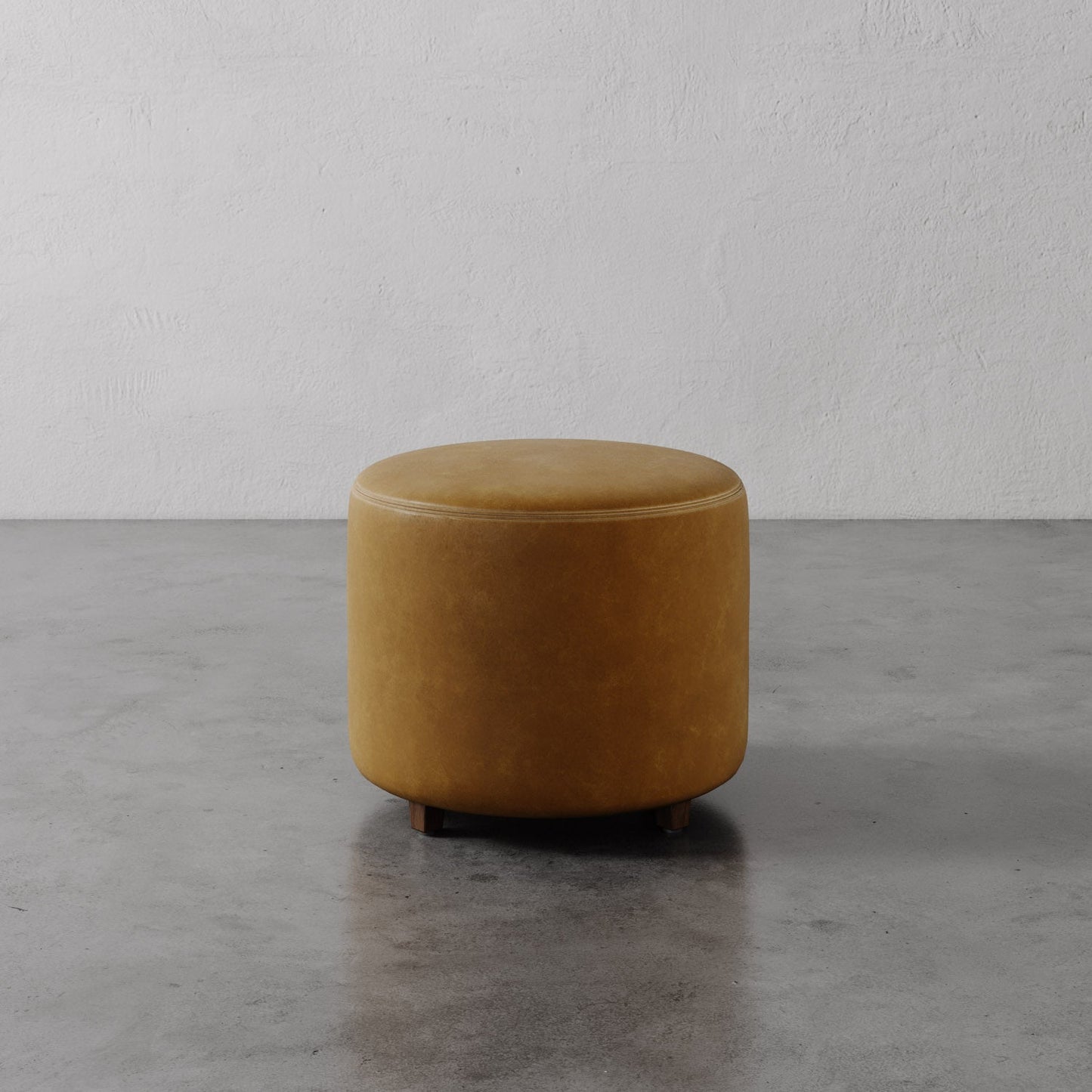 Fabien Leather Round Ottoman - 22