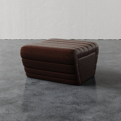 Brunoy Leather Ottoman