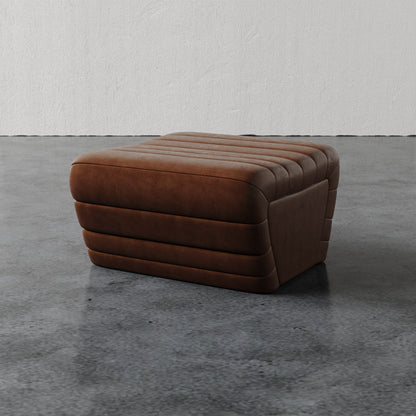 Brunoy Leather Ottoman
