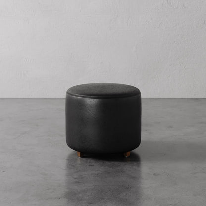 Fabien Leather Round Ottoman - 22