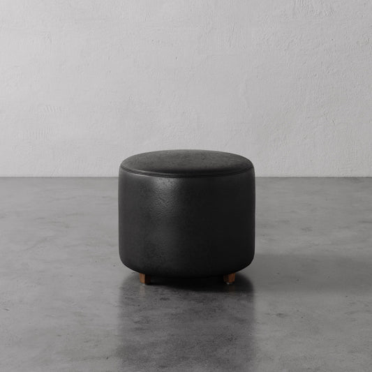 Fabien Leather Round Ottoman - 22
