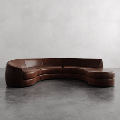 Rulmann Leather 4-Piece Left Sectional