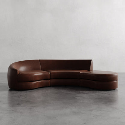 Rulmann Leather 3-Piece Left Sectional