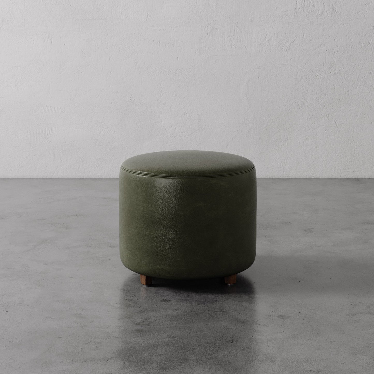 Fabien Leather Round Ottoman - 22