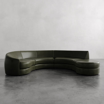 Rulmann Leather 4-Piece Left Sectional