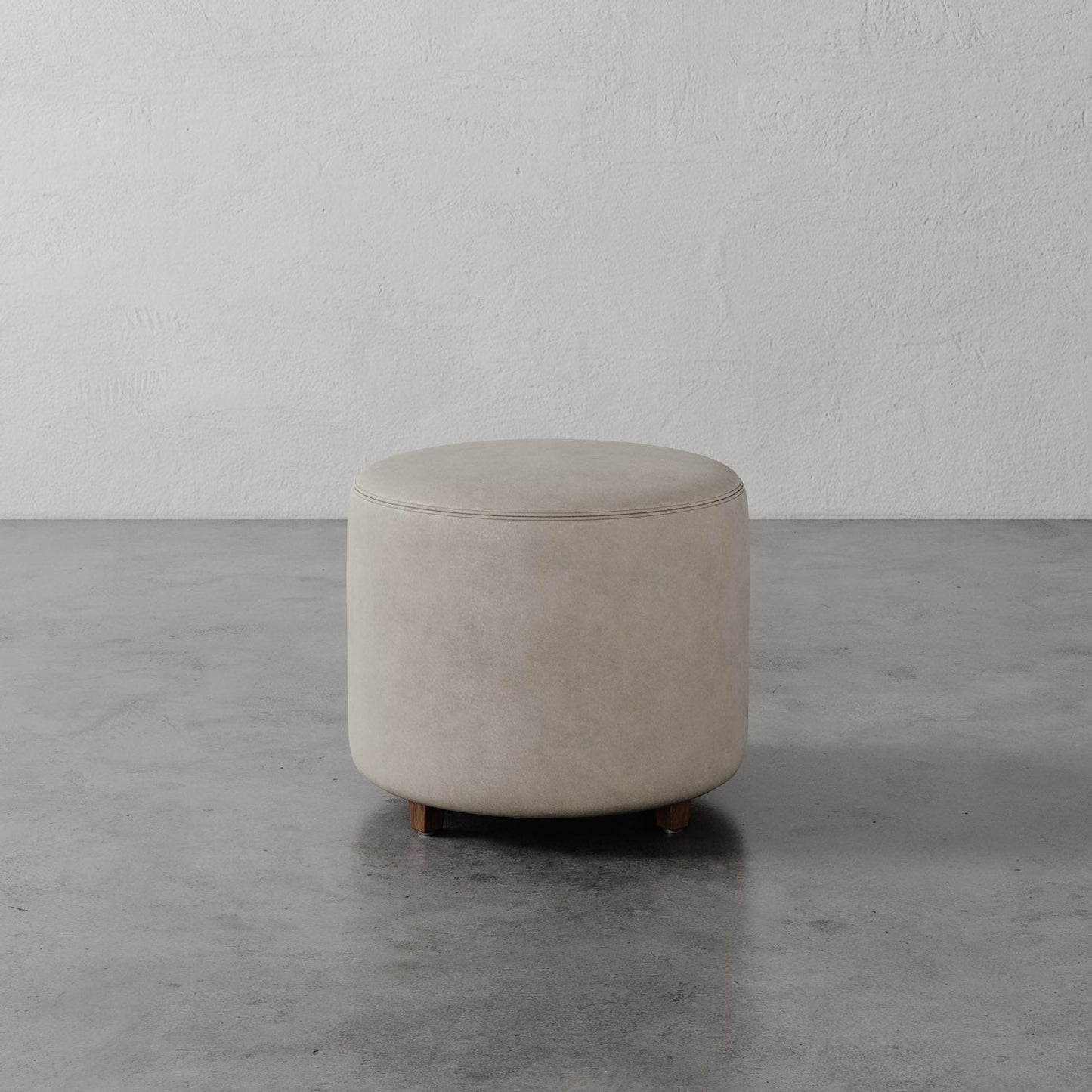 Fabien Leather Round Ottoman - 22