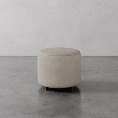 Fabien Leather Round Ottoman - 22