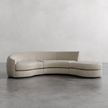 Rulmann Leather 3-Piece Left Sectional