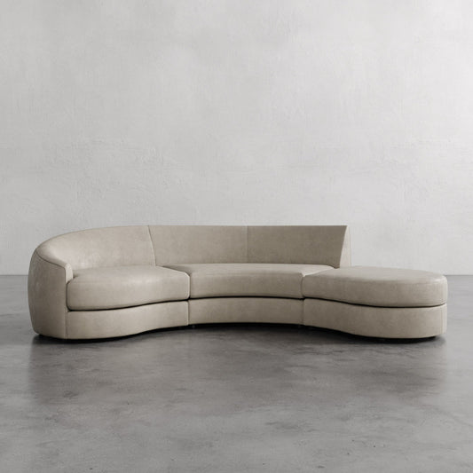 Rulmann Leather 3-Piece Left Sectional