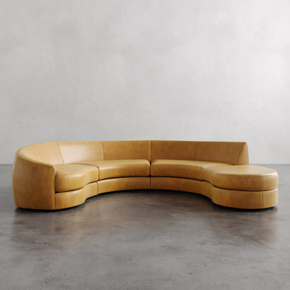 Rulmann Leather 4-Piece Left Sectional