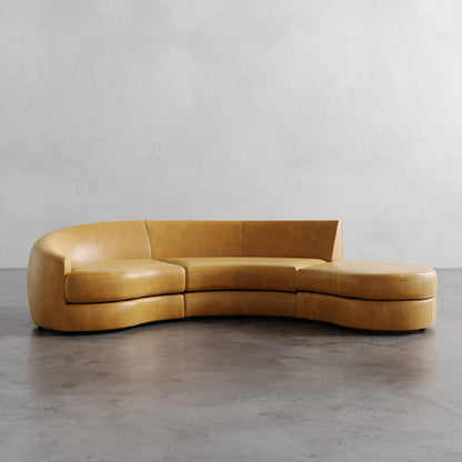 Rulmann Leather 3-Piece Left Sectional