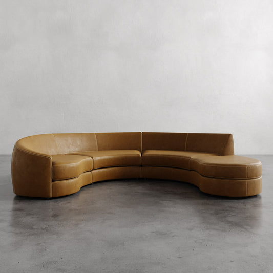 Rulmann Leather 4-Piece Left Sectional