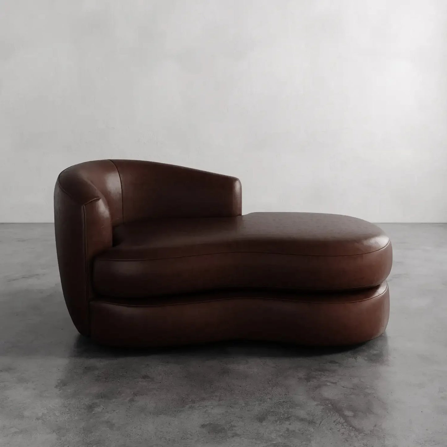 Rulmann Leather Left Arm Chaise