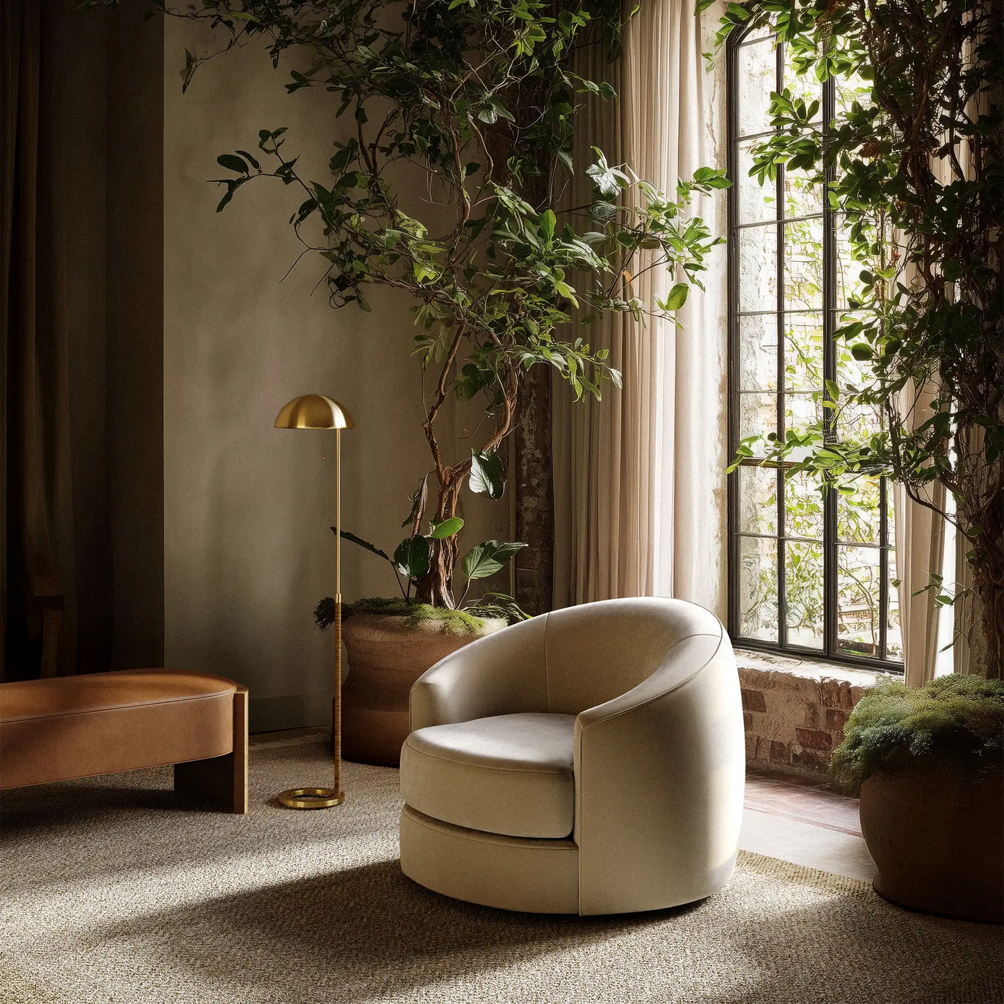 Benoit Leather Bench