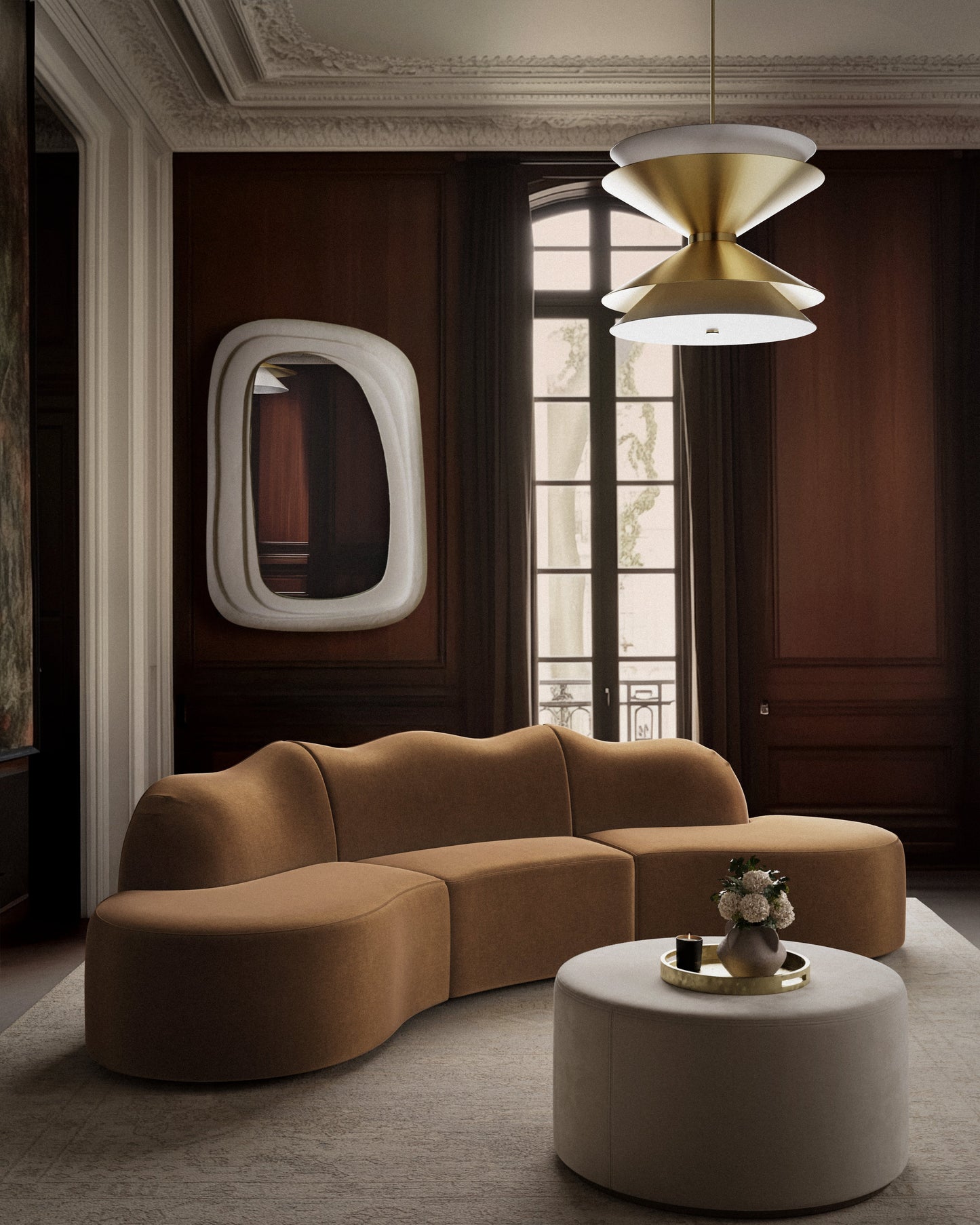 Serpentine 3 Piece - Nutmeg Performance Velvet