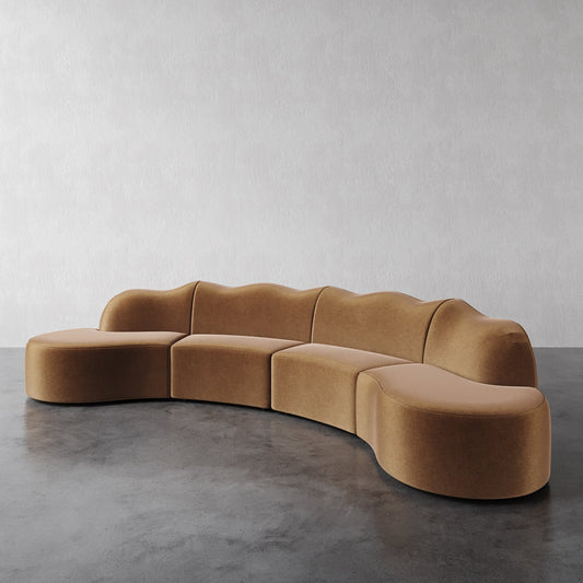 Serpentine 4 Piece - Nutmeg Performance Velvet