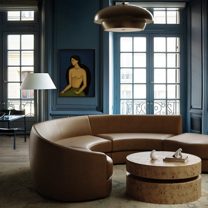 Rulmann Leather Right Ottoman