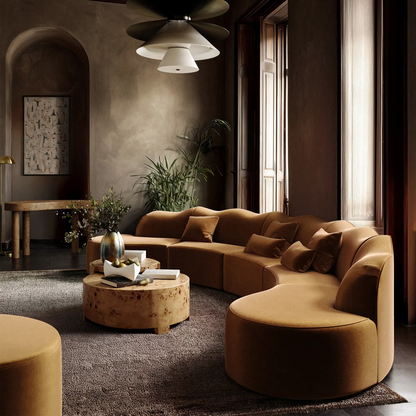 Serpentine 4 Piece - Nutmeg Performance Velvet