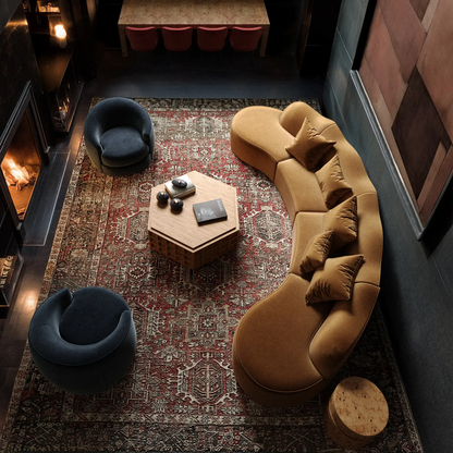 Serpentine 4 Piece - Nutmeg Performance Velvet